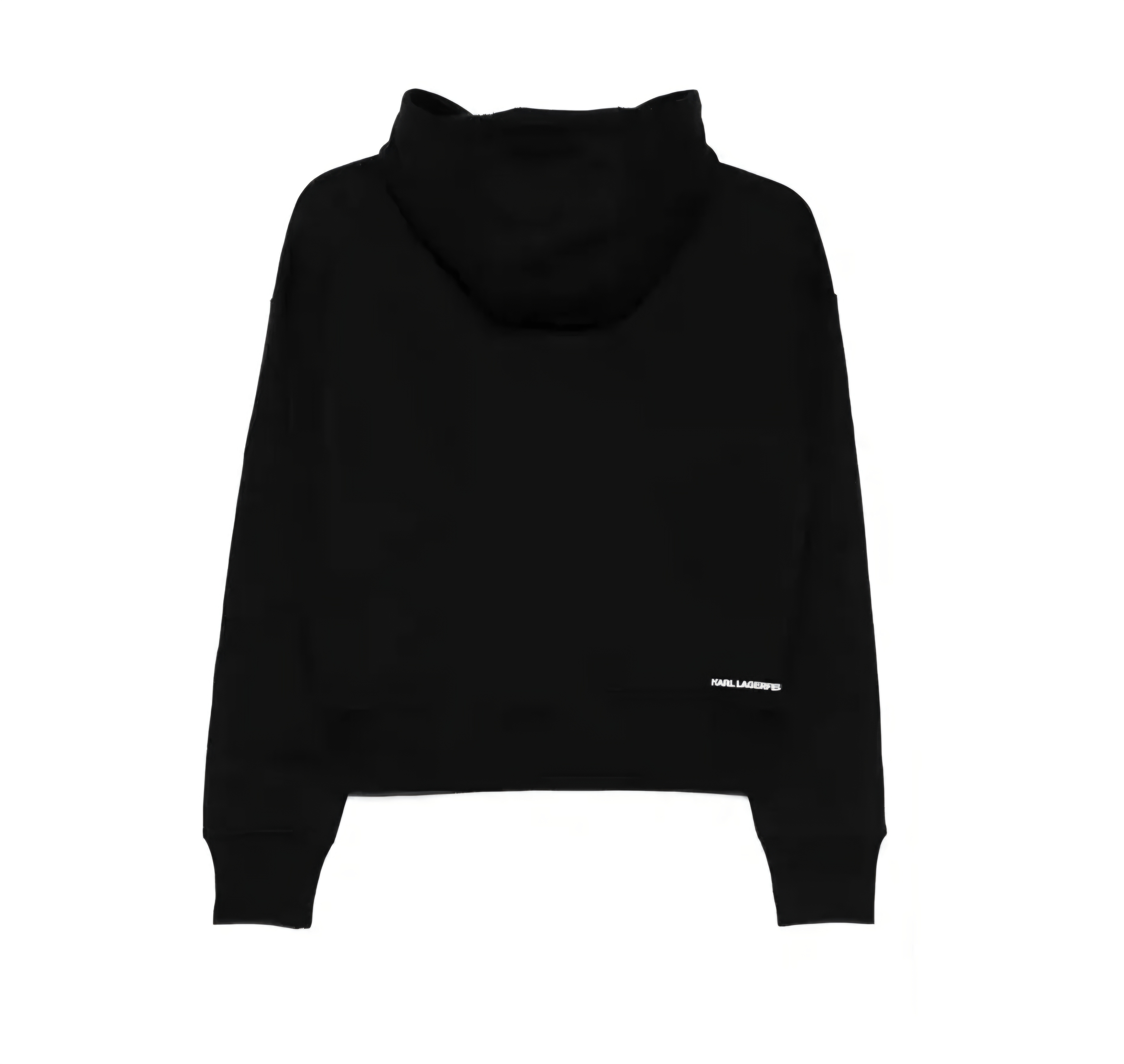 Karl 黑色 刺繡小公仔 有帽短款衛衣 女款