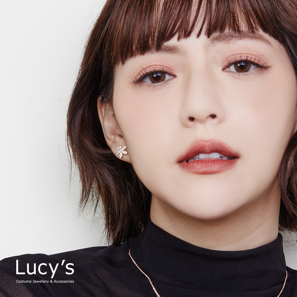 晶鑽花 耳環 (123503)