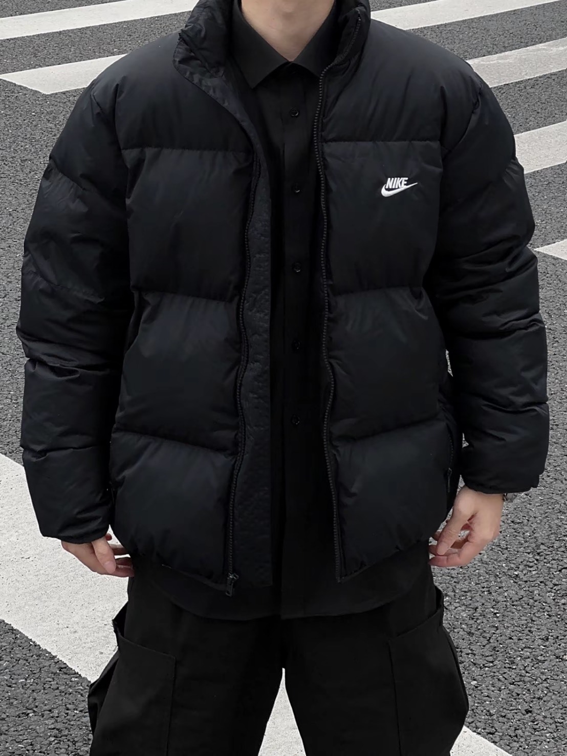 NIKE SPORTSWEAR CLUB THERMA-FIT 鴨絨 立領 麵包 羽絨外套