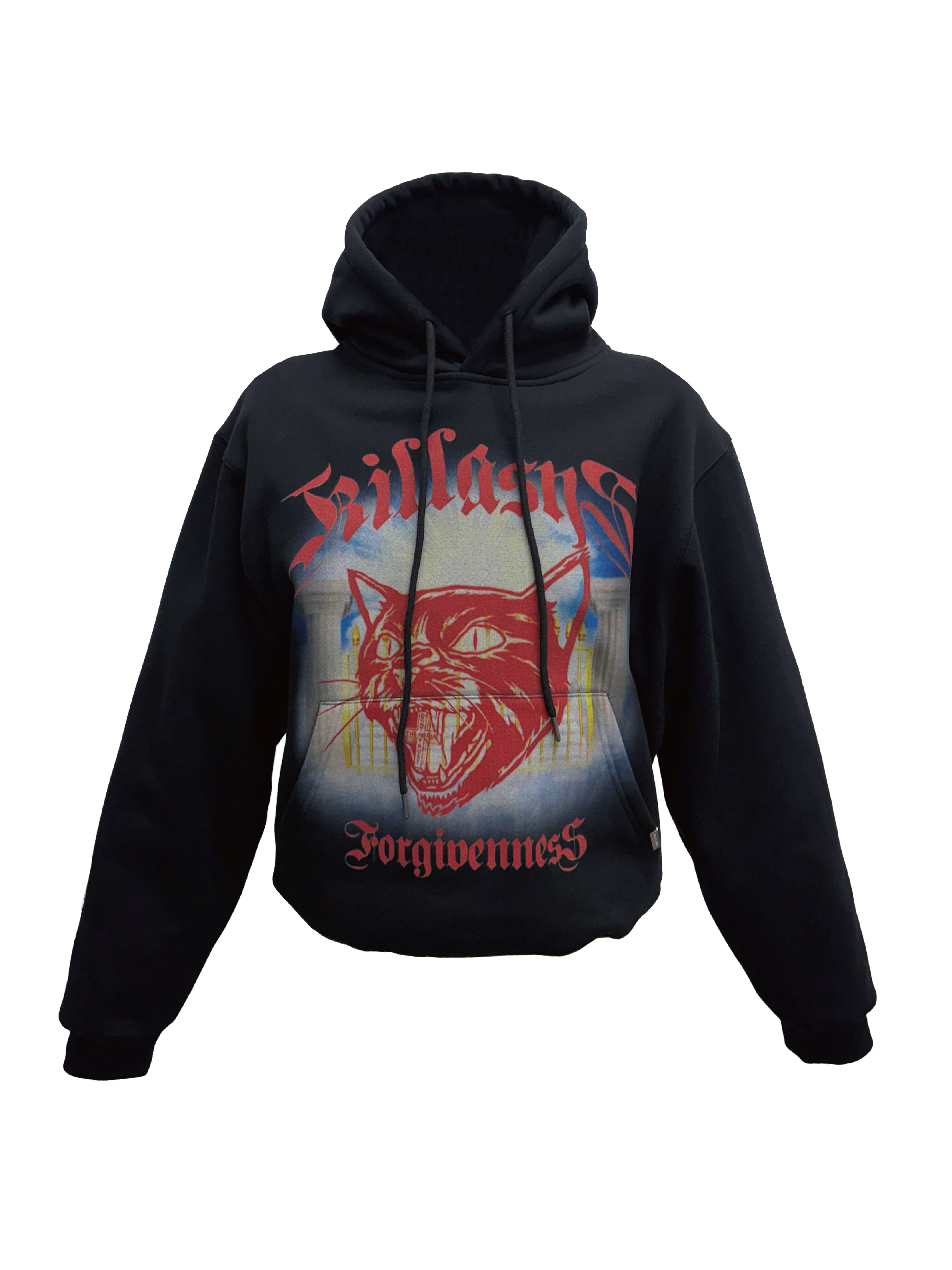 KILLASYSTEM 25F/W BLEEDING HEART CAT HOODIE 地獄貓 短寬BOXY版型 帽TEE 刷毛