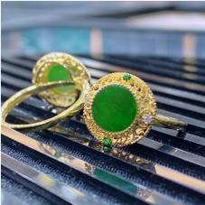 1218GZ40-翡翠GZ-銀鑲正圓戒指（C40）