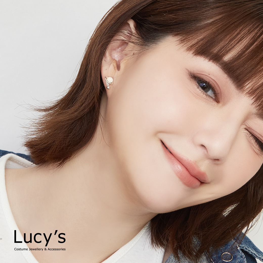 925純銀 瑪瑙星球 轉珠耳環 (126931)