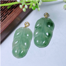 1218GZ41-翡翠GZ-18K黃三鑽飄花葉（C41）