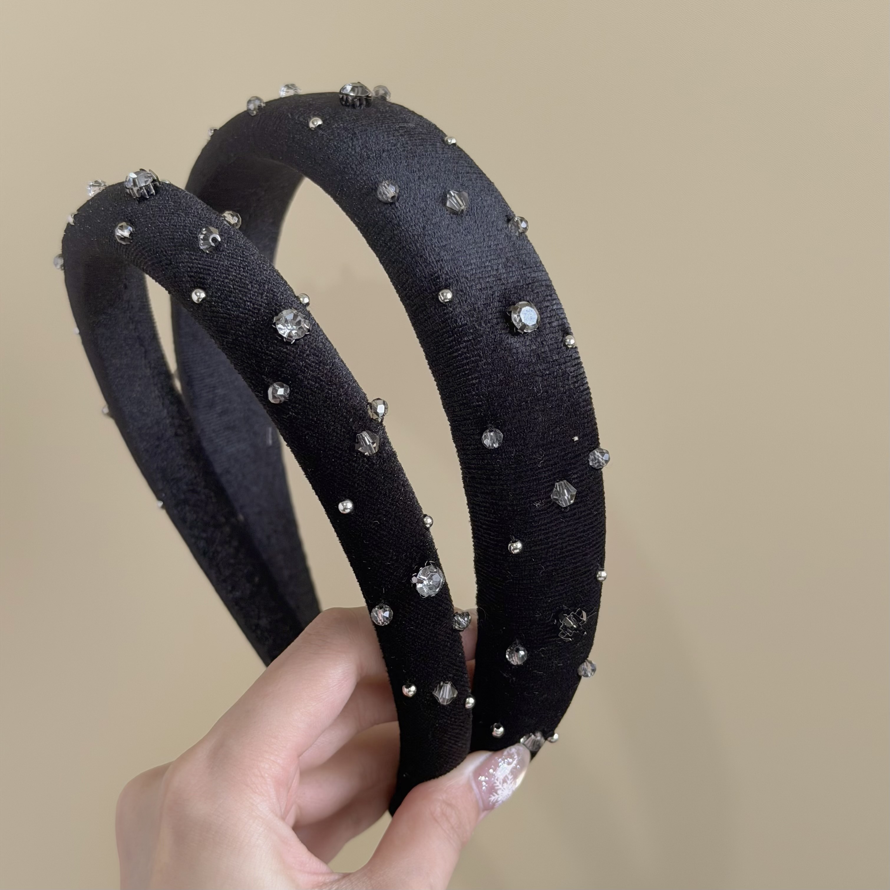 H200絨布水鑽滿天星髮箍