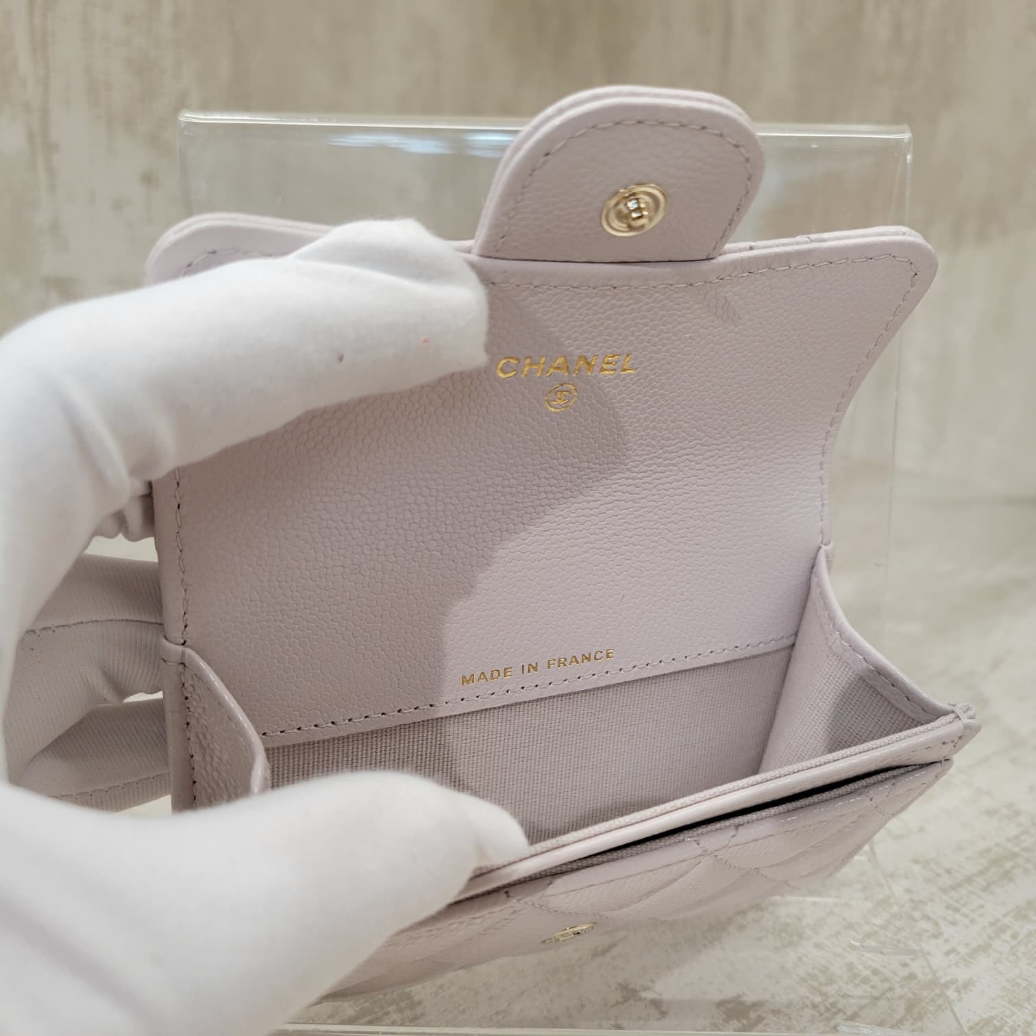 Chanel AP0214 card purse light purple silver 淺紫色銀扣