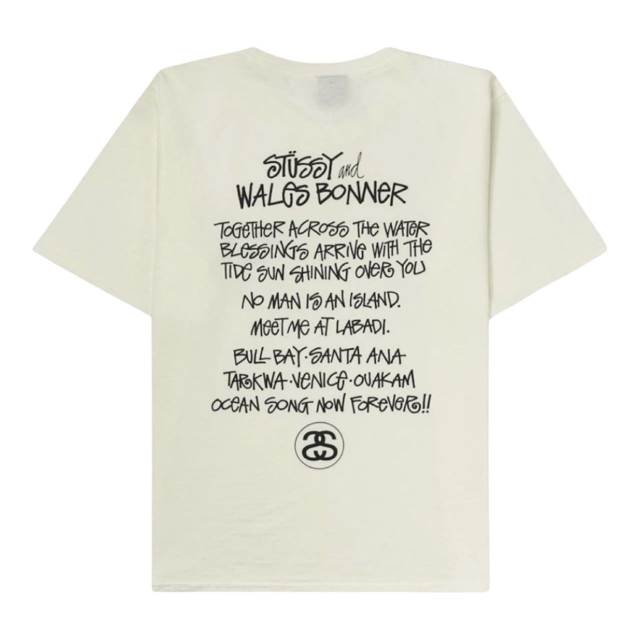 STUSSY WB OCEAN SONG TEE WHITE  FULL SIZE