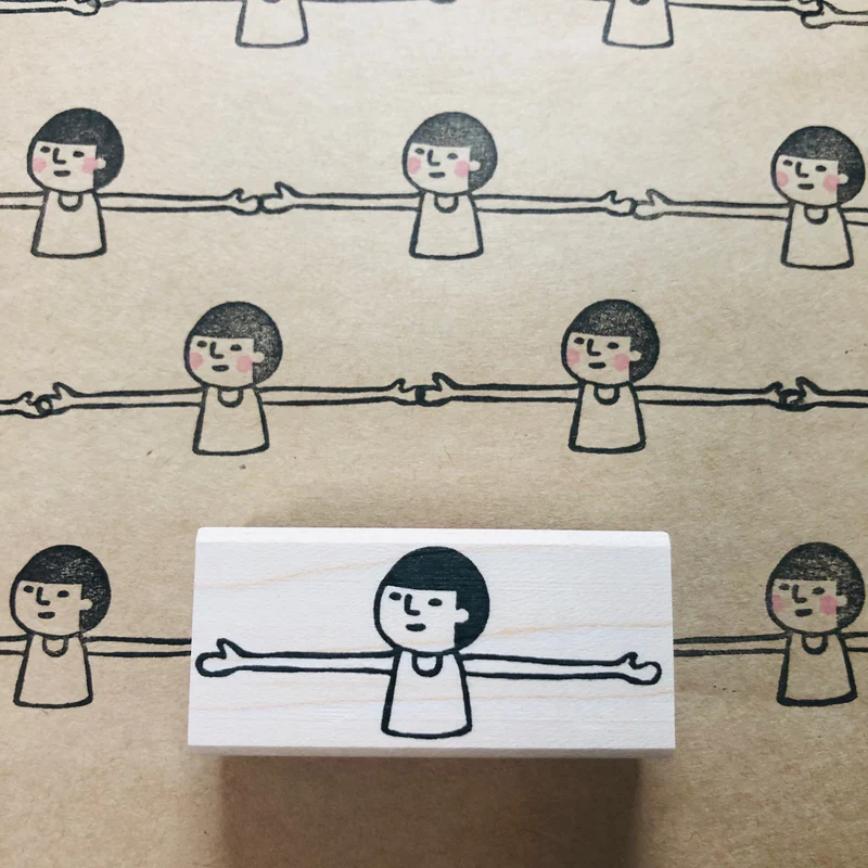 日本RiraRira 55 ×26 mm 印章 - 守君張開手臂