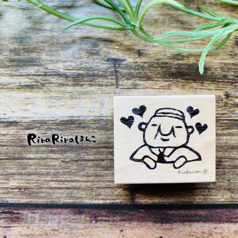 日本RiraRira印章 26 x 30mm - 社長 Heartful