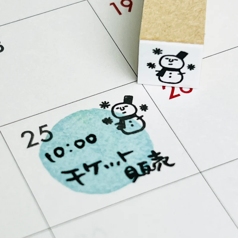 日本RiraRira 1x1 印章-雪人