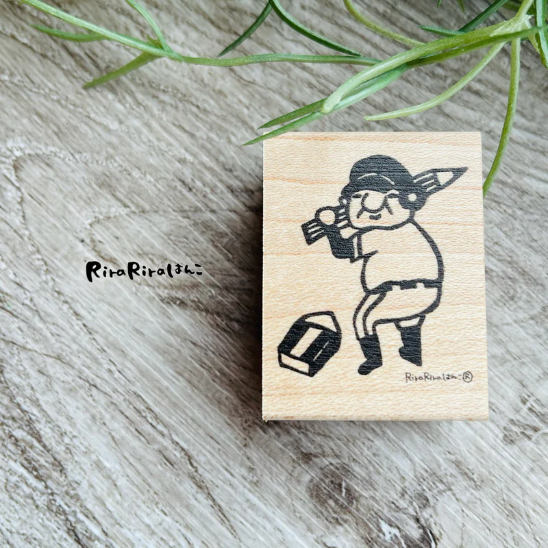 日本RiraRira 30 x 40mm 印章-  社長打棒球