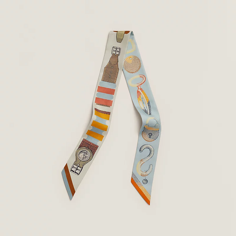 HERMES Inventaire Poetique de Brides a Bloc Twilly mastic / bleu / safran