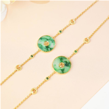 1218GZ49-翡翠GZ-銀鑲甜甜圈手鍊（C49）