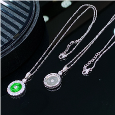 1218GZ50-翡翠GZ-銀鑲懷古吊墜（C50）