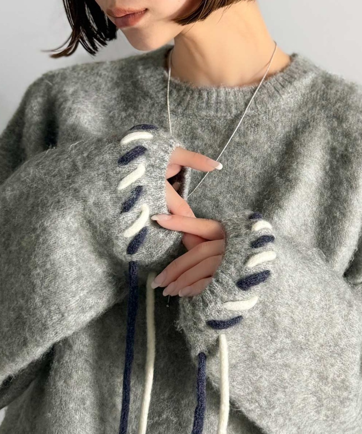 日本 Classical Elf 柔軟 針織  雙向 羅紋袖 綁帶 毛衣 4色