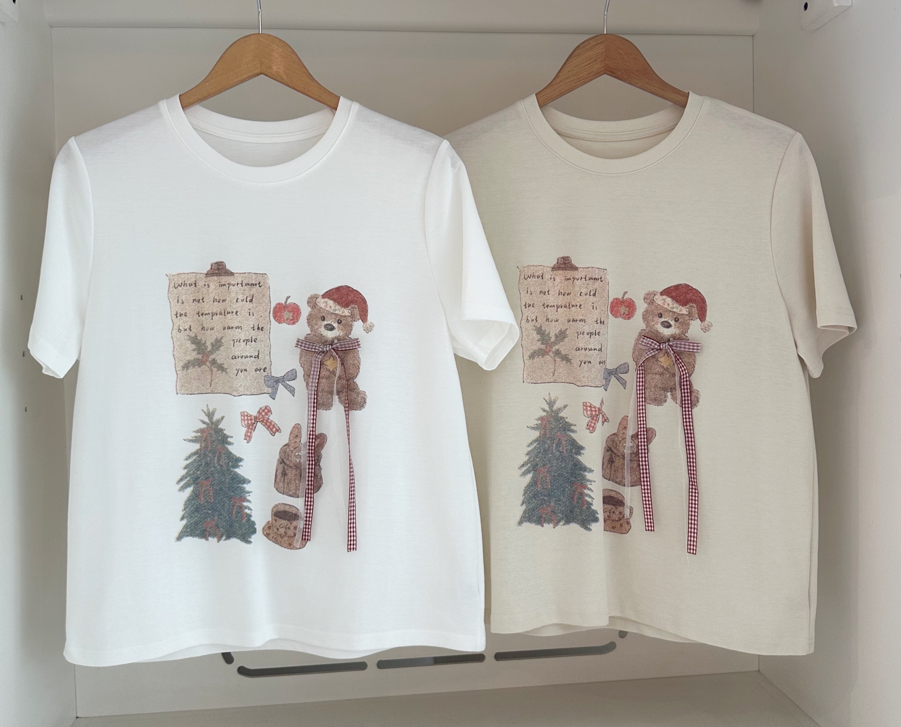 SHORT SLEEVE BEAR & RIBBON TEE