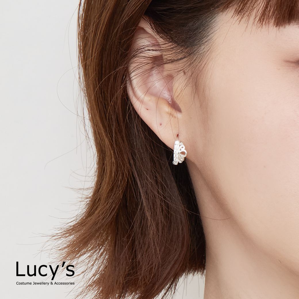 925純銀 皇冠 易扣耳環 (126602)