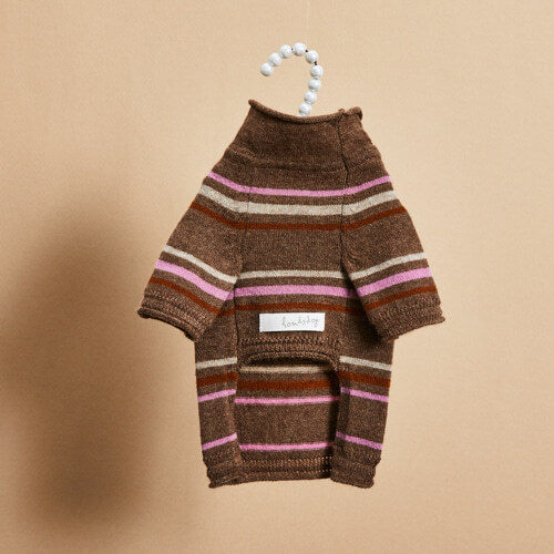 Louisdog 森林棕條紋喀什米爾高領衫