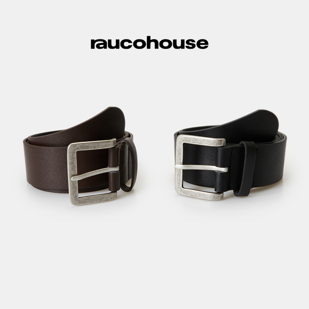 RAUCOHOUSE 大方扣 皮帶 經典方釦皮帶 復古金屬頭