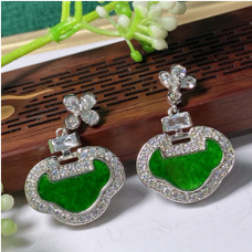 1218GZ69-翡翠GZ-銀鑲如意鎖吊墜（C69）