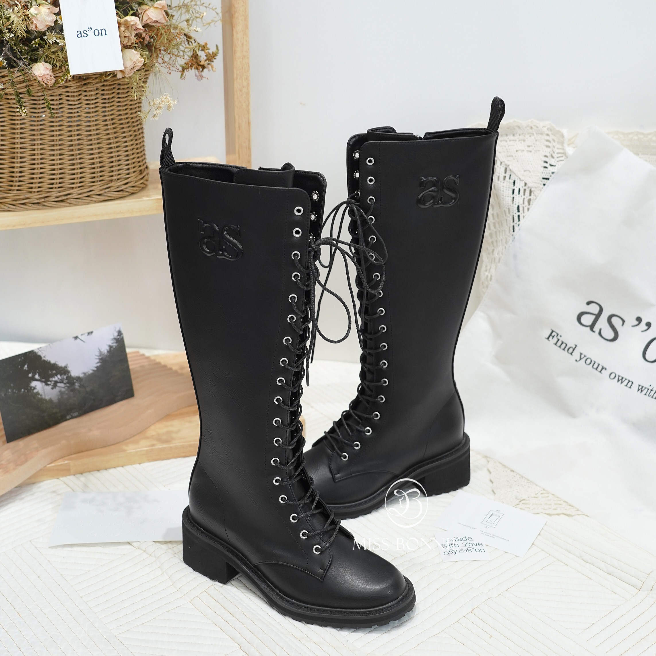 as"on 綁帶長靴