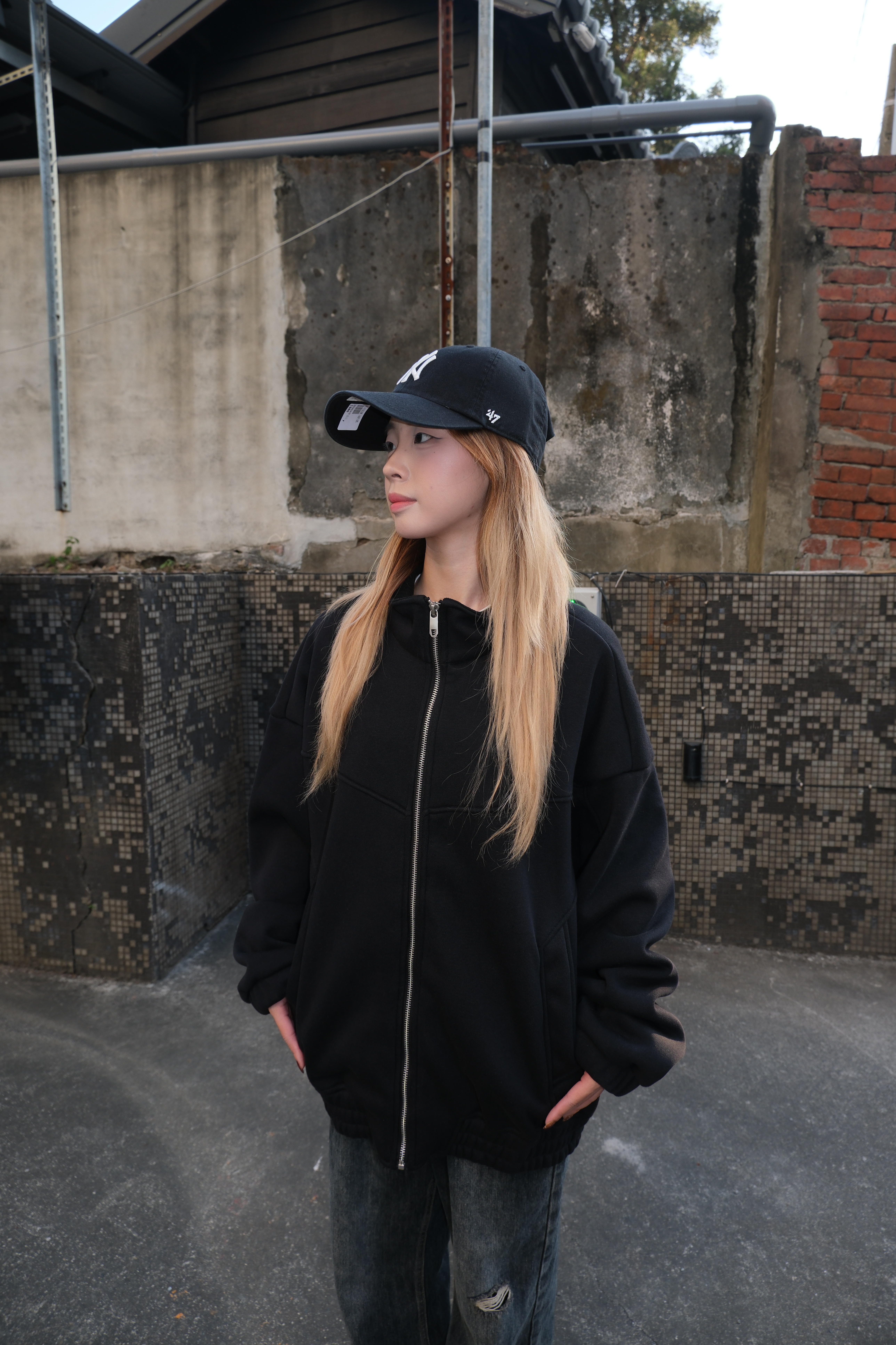 Z6150 立領拉鍊解構刷毛外套 zoewatson