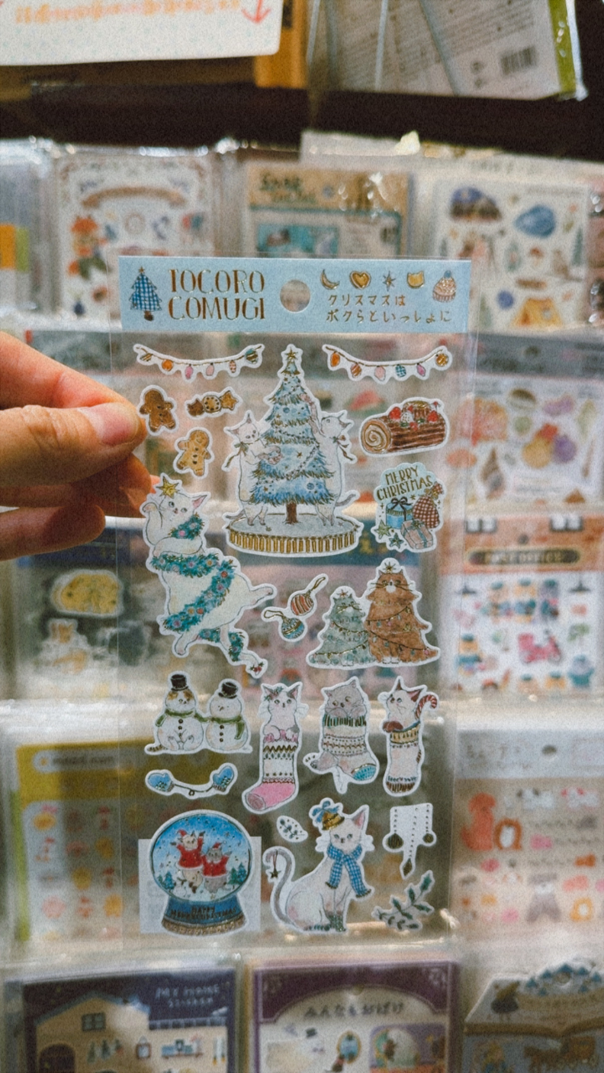 聖誕限定 燙金 貓咪手帳貼紙 トコロコムギ｜日本ACTIVE CORPORATION