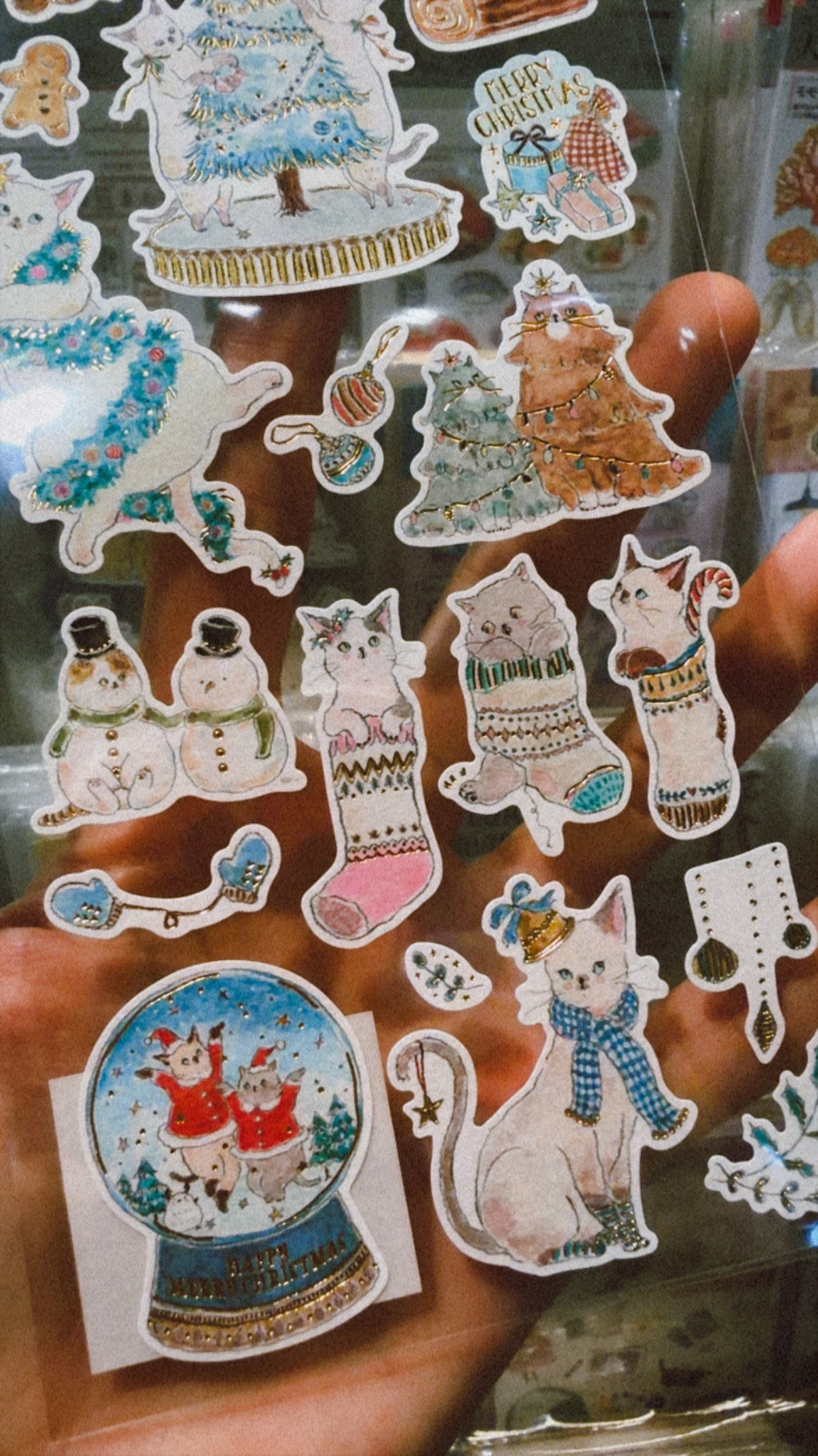 聖誕限定 燙金 貓咪手帳貼紙 トコロコムギ｜日本ACTIVE CORPORATION