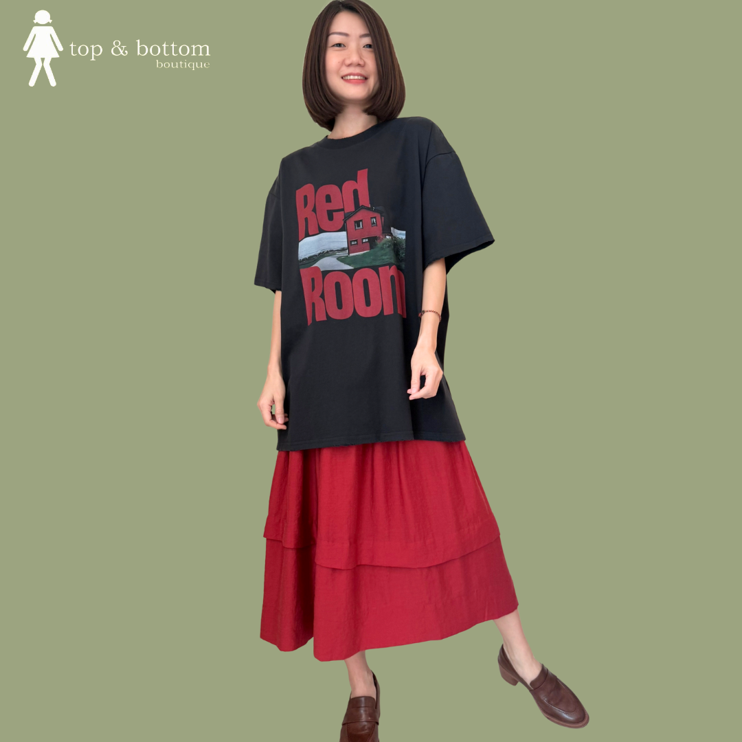 SHORT SLEEVE PRINTED LONG TEE