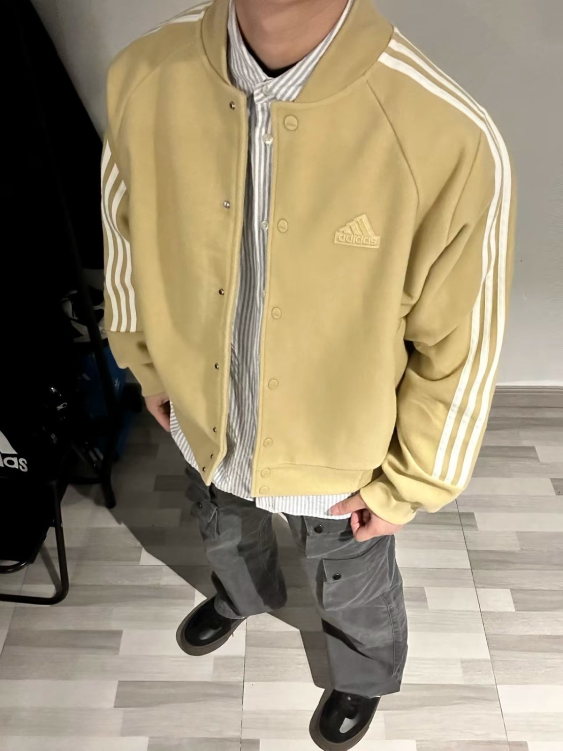 ADIDAS 3-STRIPES FW24 WARM 系列 短絨 棒球外套