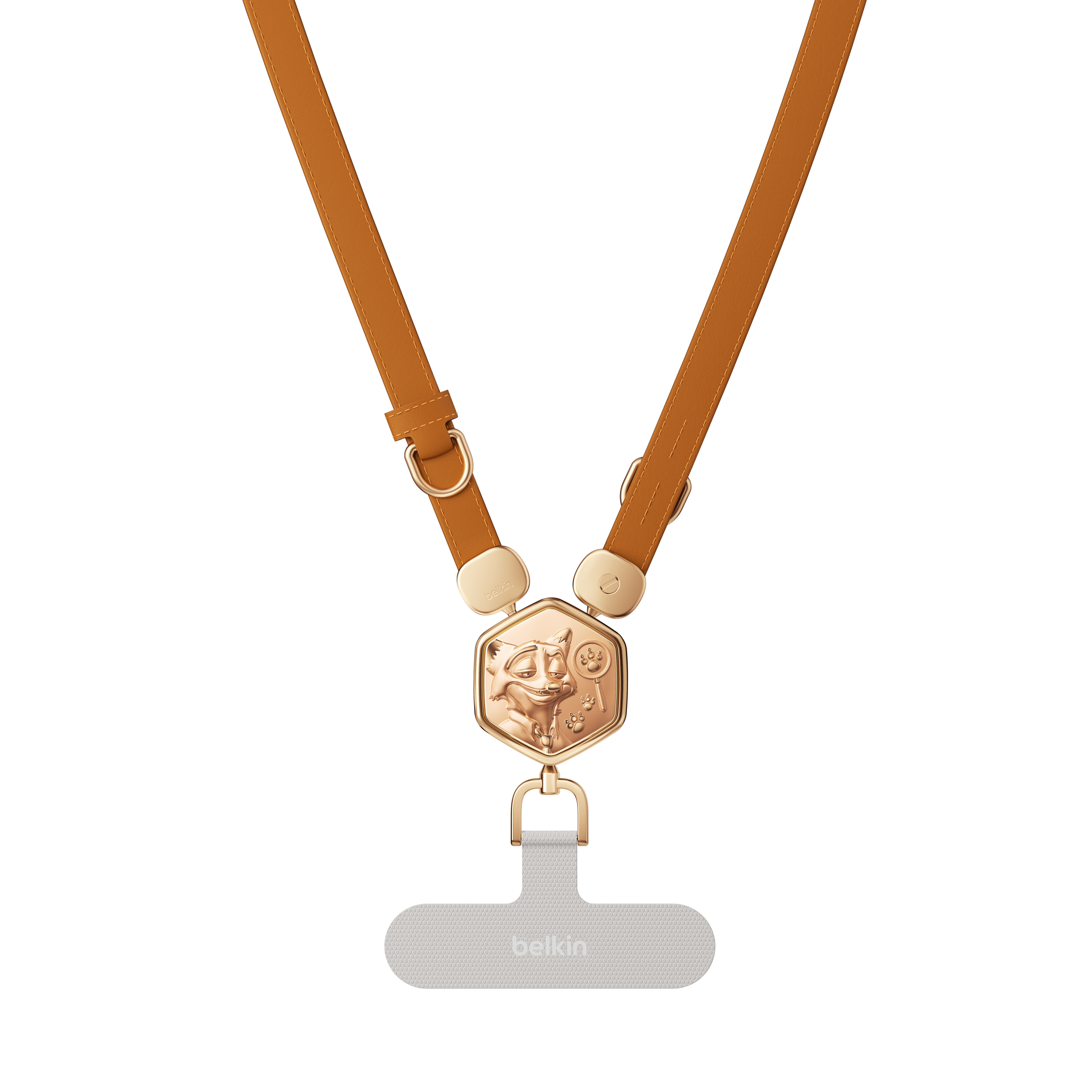 2合1 皮革手機掛繩配 3D 片 (優獸大都會 2, 迪士尼系列)