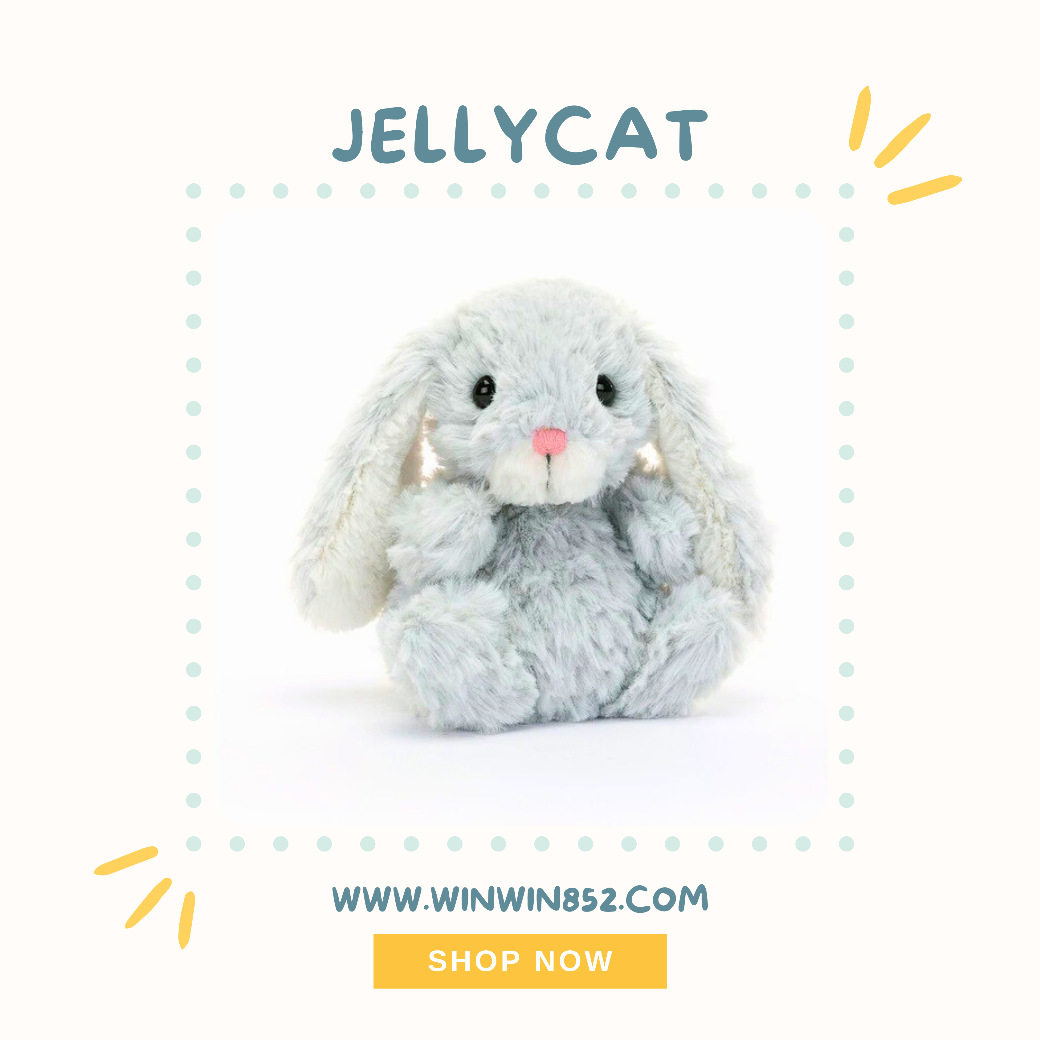 Jellycat Yummy Bunny Silver