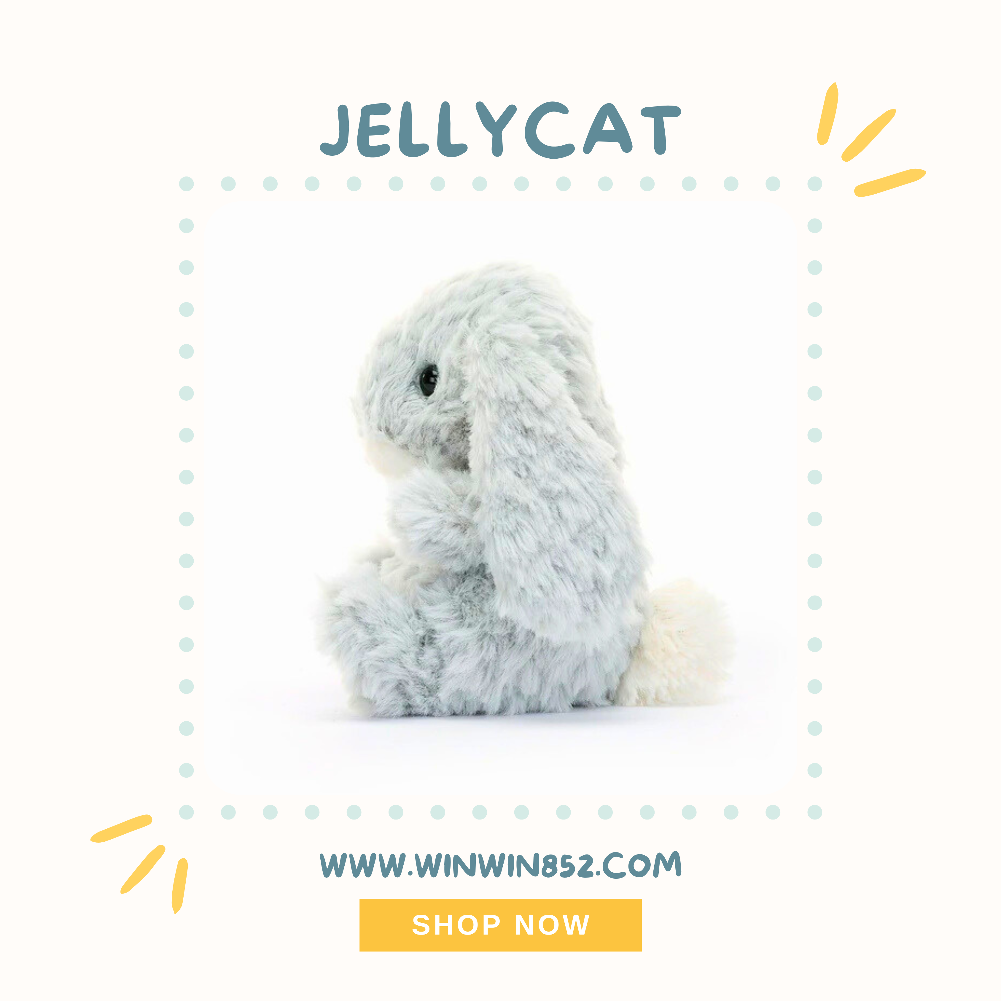 Jellycat Yummy Bunny Silver