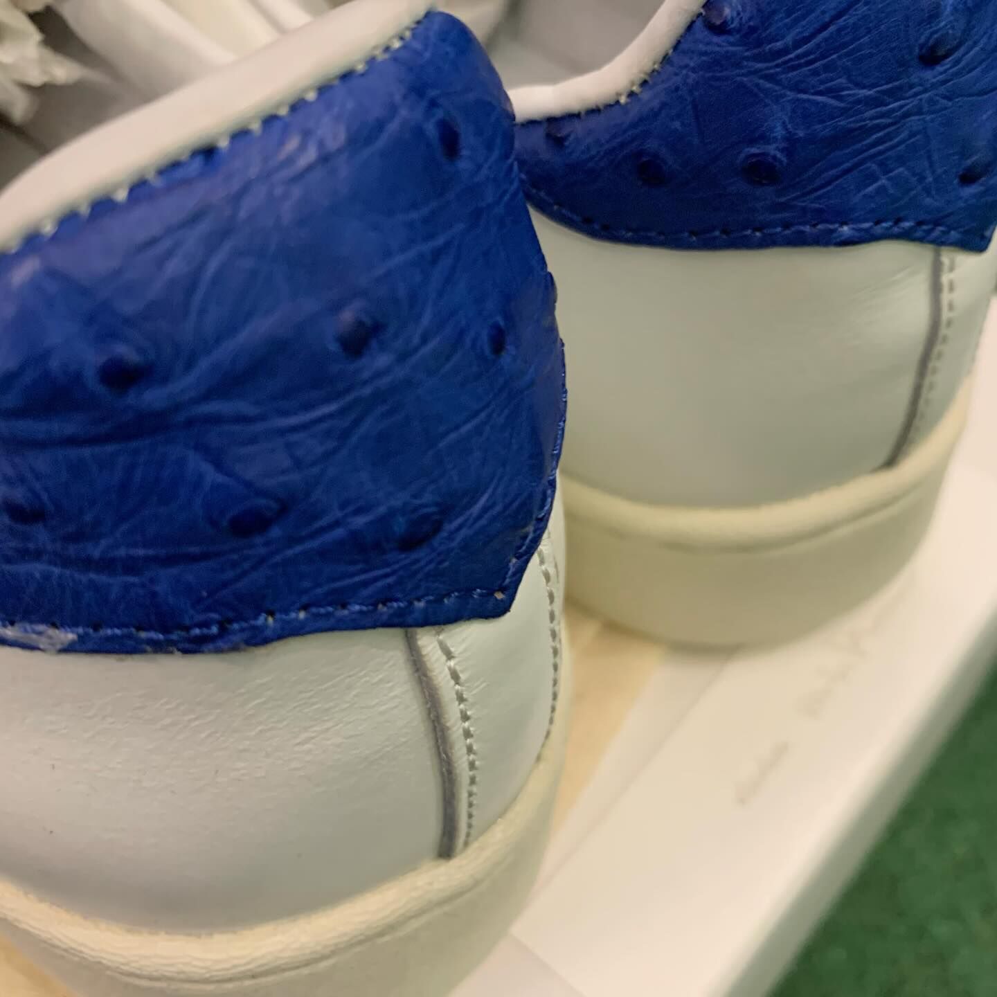 VISVIM CORDA-FOLK *FRANCH COWHIDE / JAPAN OSTRICH LEATHER - BLUE