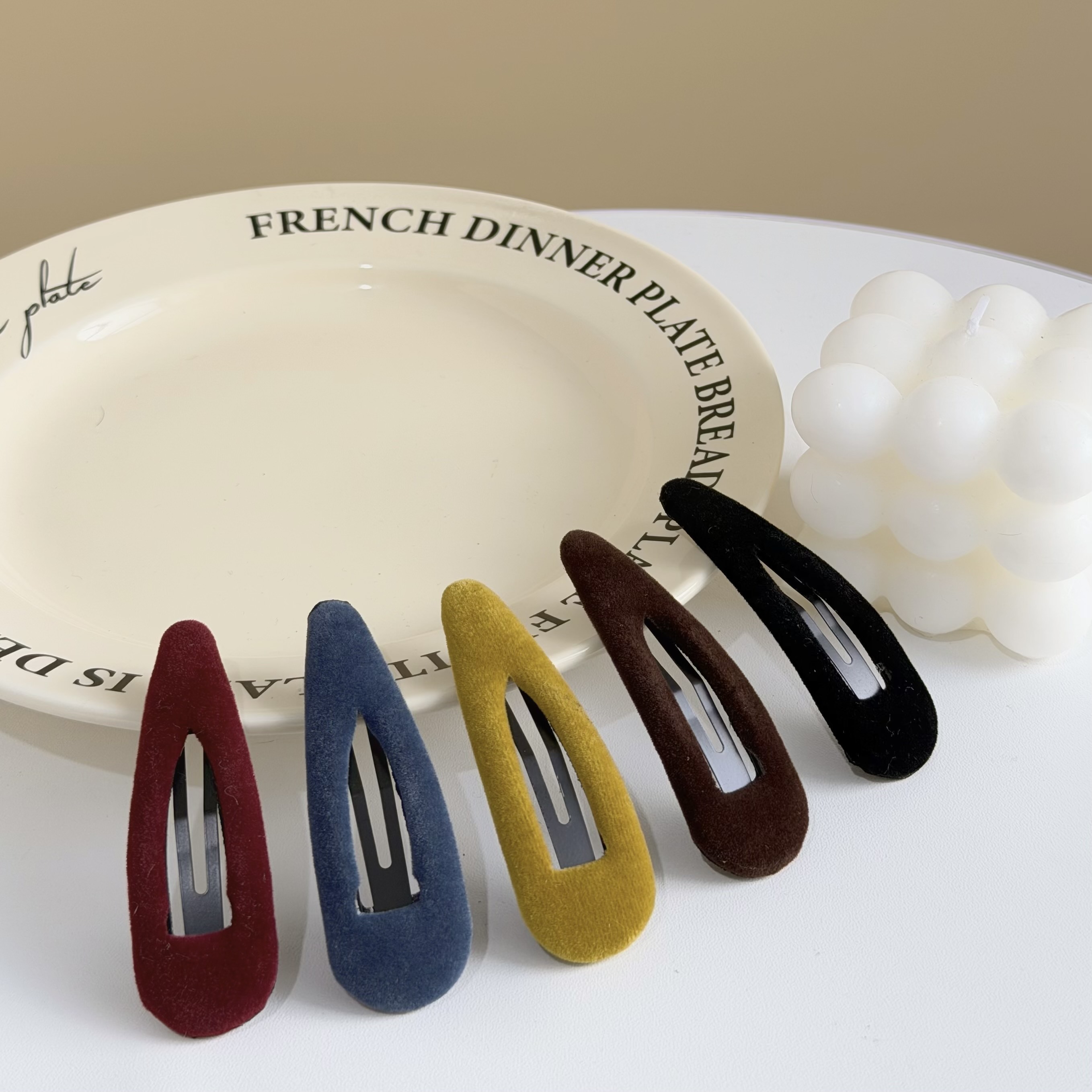 H227絨布水滴BB夾【一組】