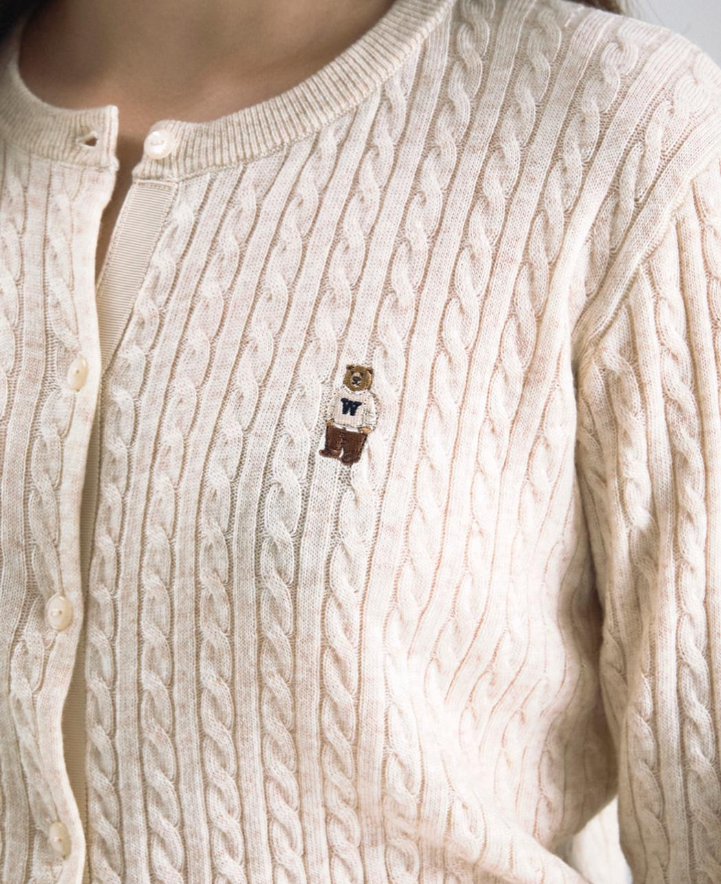 WHO.A.U Steve High Gauge Wool Cable Cardigan(3 colours)