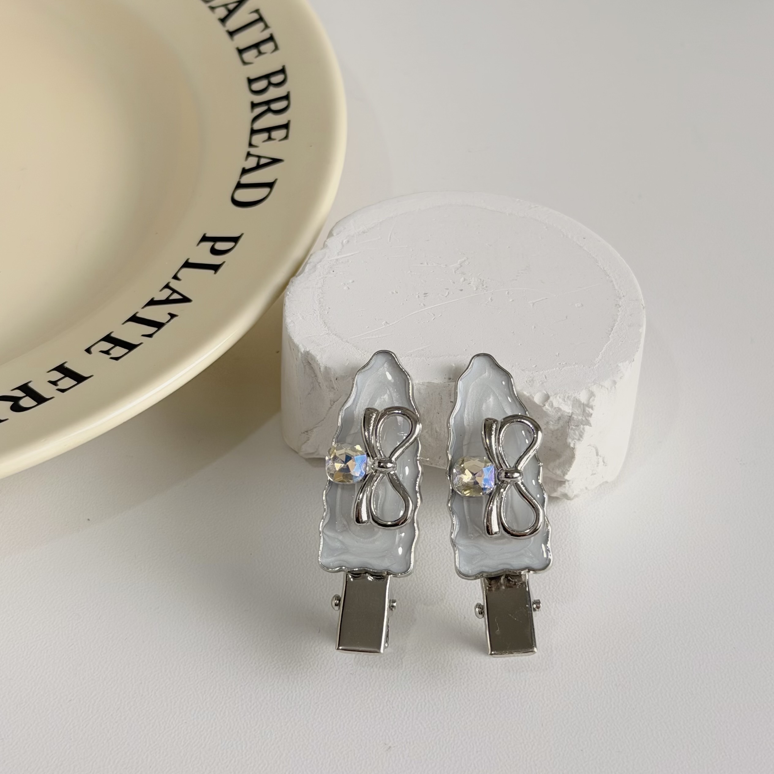 H230暈染蝴蝶結水鑽對夾【一組】