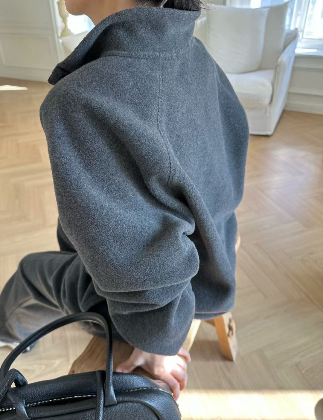 可愛立領同色系排釦上衣+縮口長褲SET / 3色