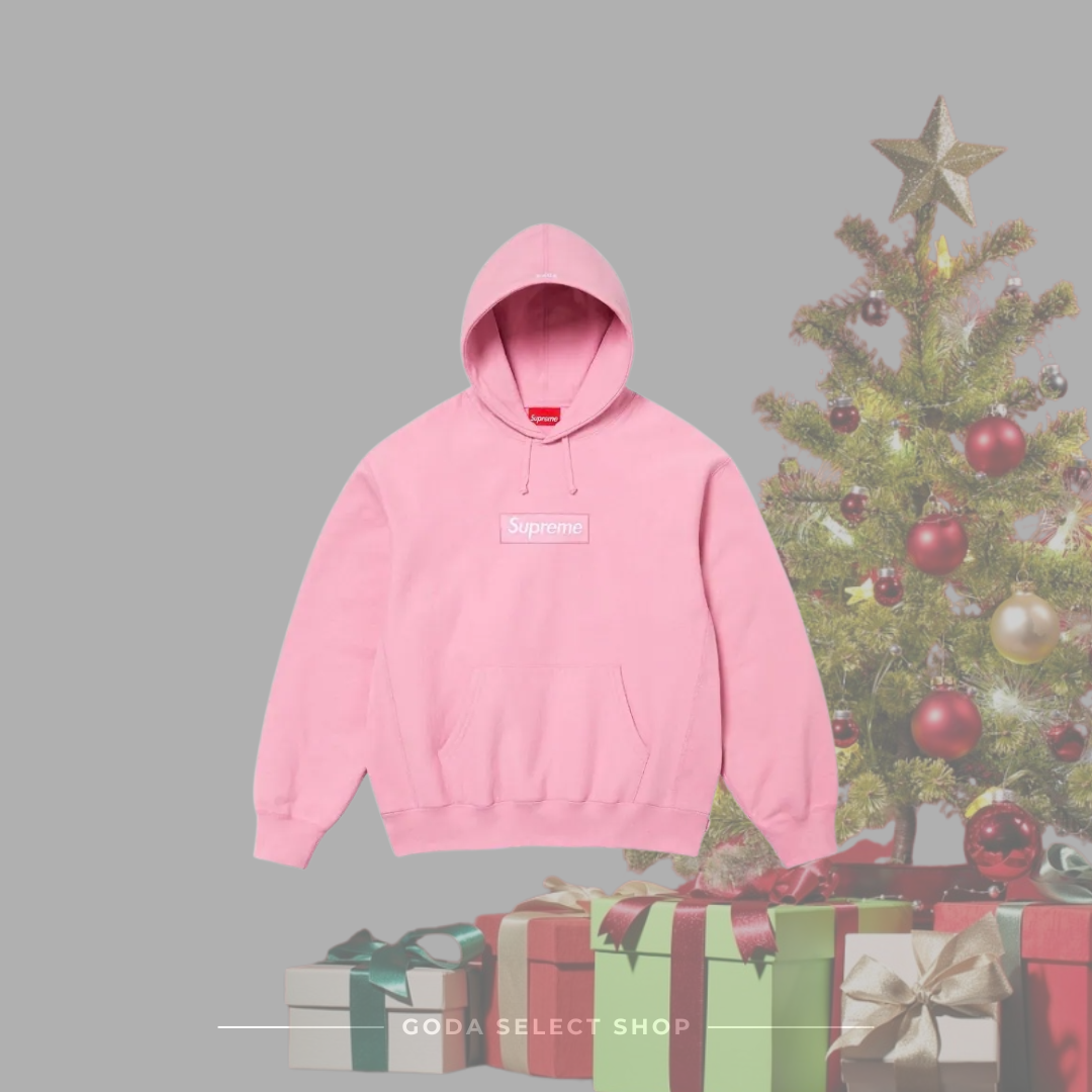 SUPREME 24FW Box Logo Hooded Sweatshirt 帽T 粉色