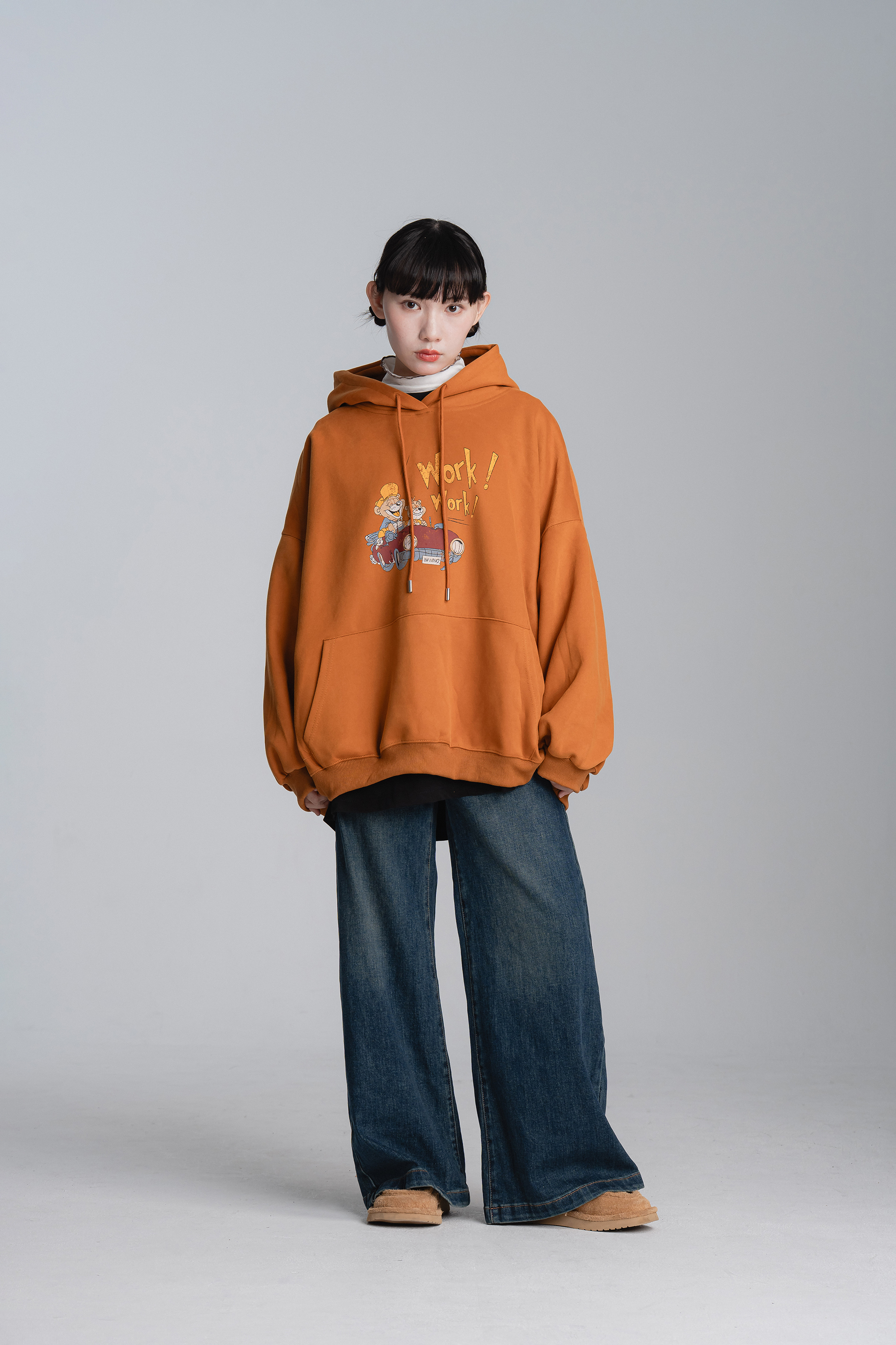 熊熊開車印花連帽t 4色