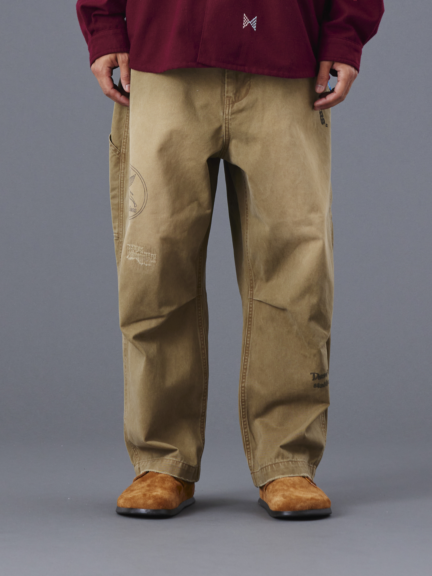 LIBERAIDERS HANDWRITING PRINT CHINO SARROUEL PANTS 7770