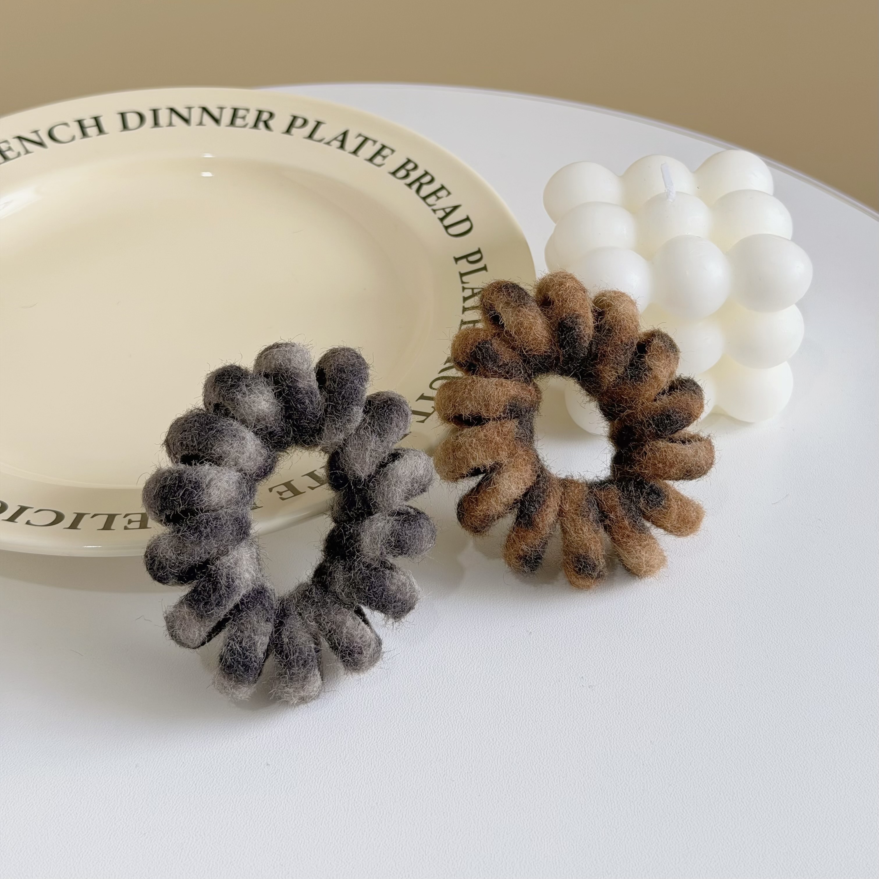 H233針織毛呢電話線髮圈