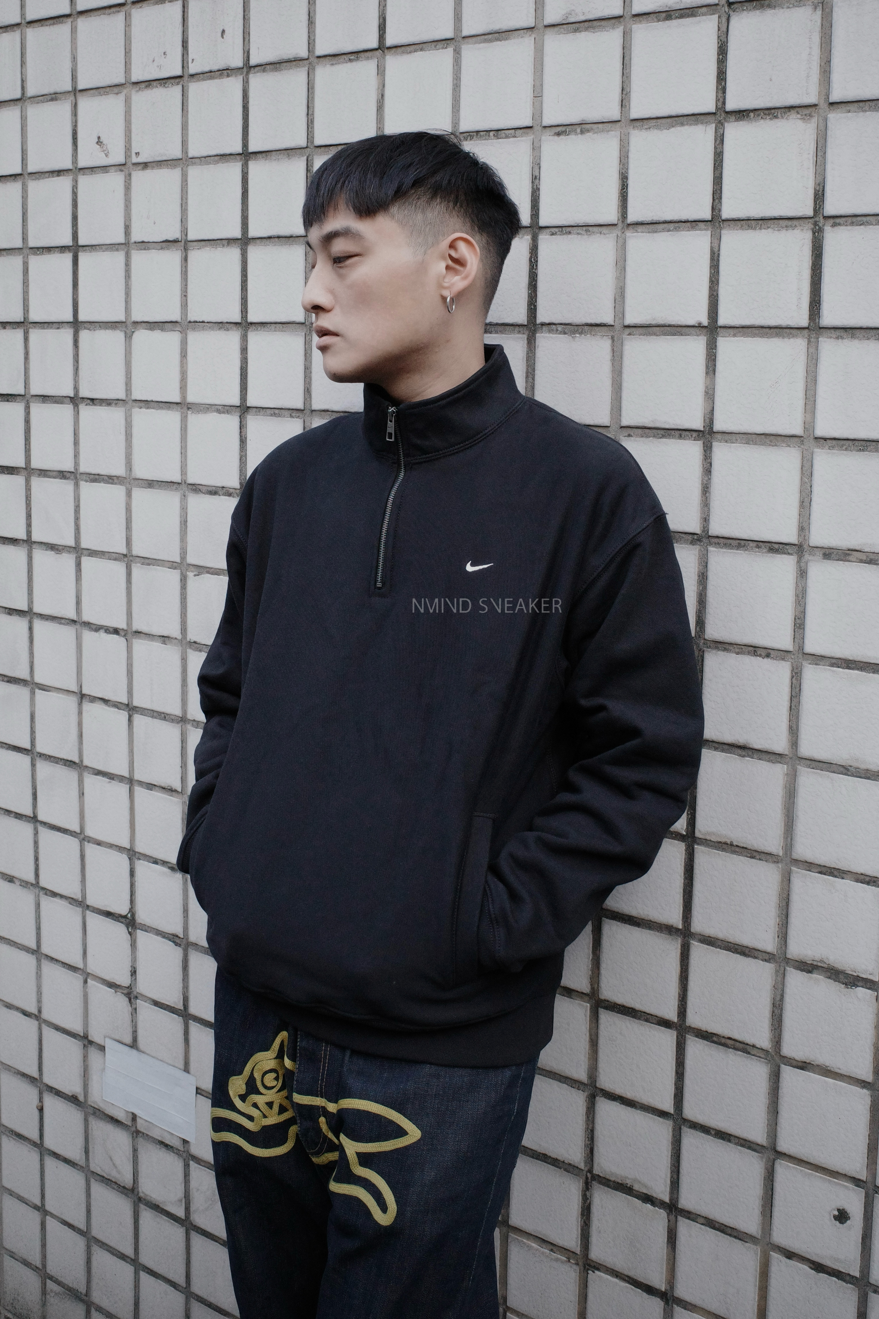 AS M NL SOLO SWSH BB QRTR ZIP 長袖上衣