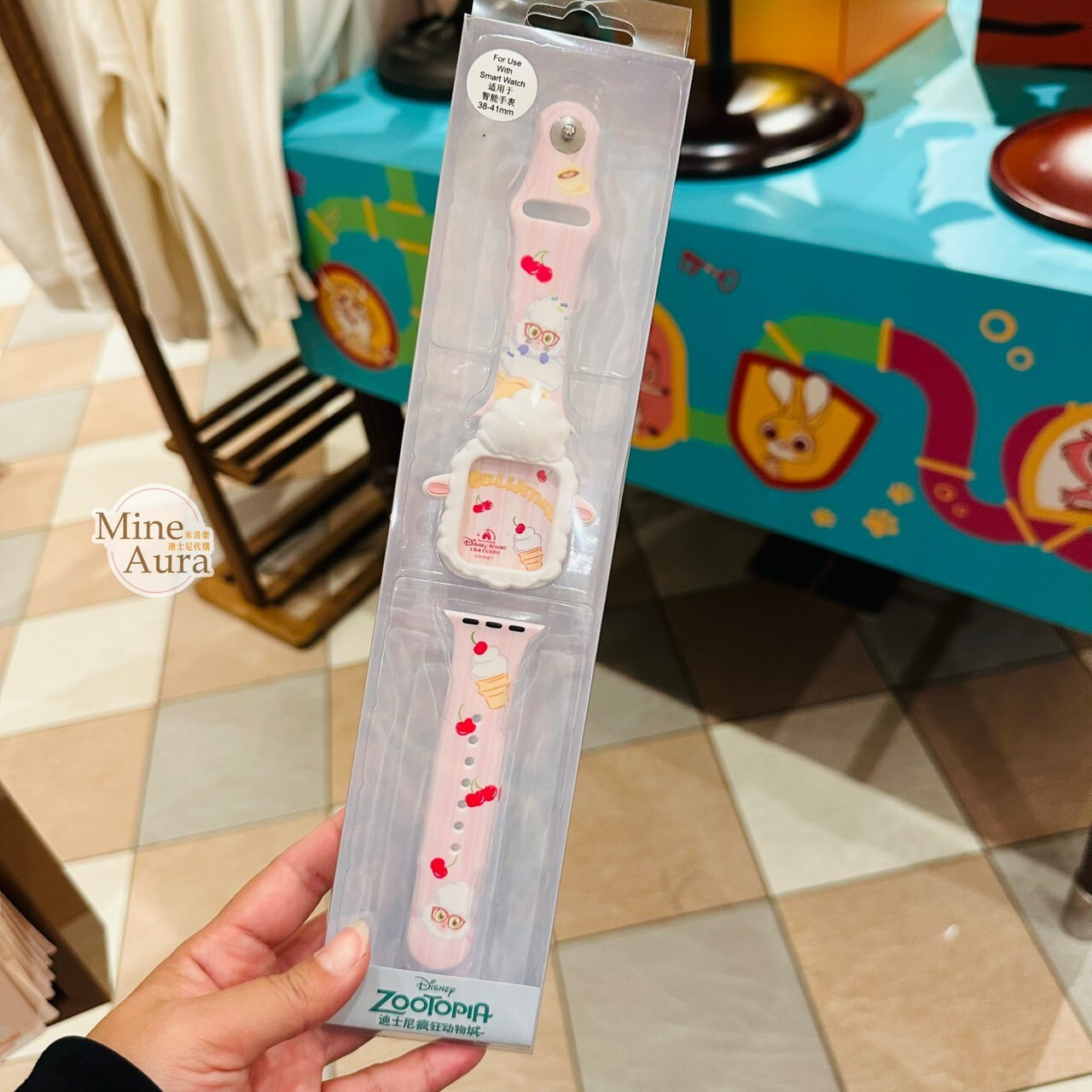 副市長 羊咩咩 Dawn Bellwether 大頭造型 錶殼 + 錶帶組 Apple Watch 適用38-41mm/42-49mm 動物方城市 Zootopia -上海迪士尼樂園