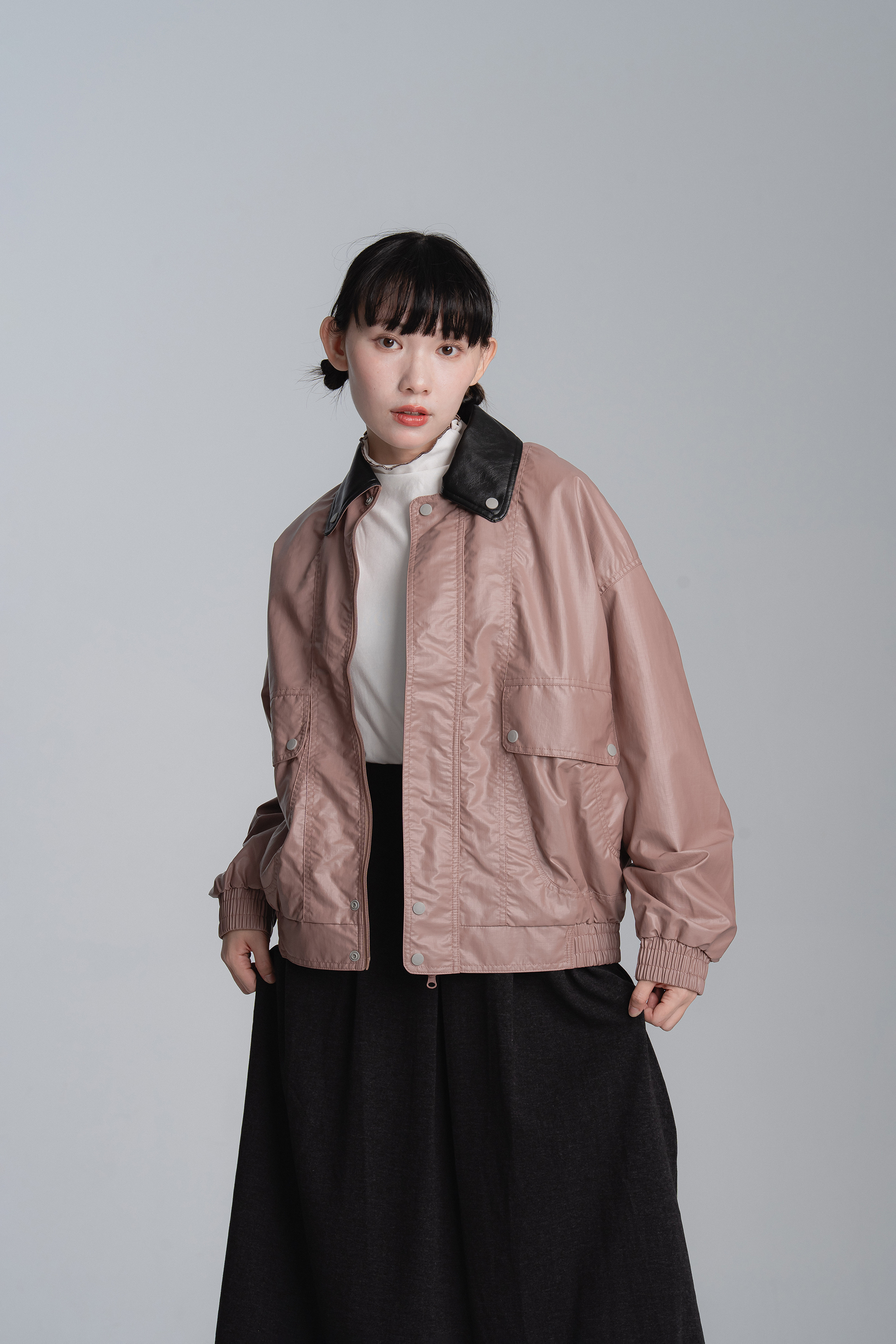 小個性仿皮防水外套 2色