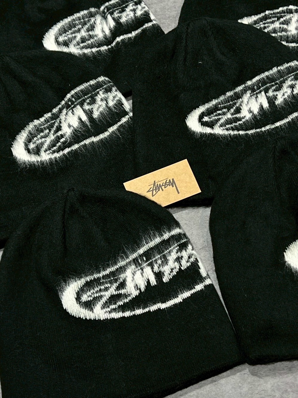 STUSSY SKULLCAP BRUSHED OVAL STOCK 絨毛印花Logo 冷帽