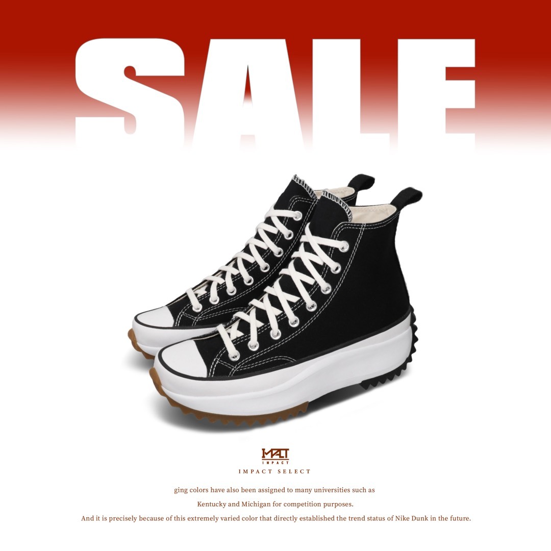 【清倉優惠】Converse Run Star Hike  厚底 帆布鞋 時尚 黑 女款 166800C