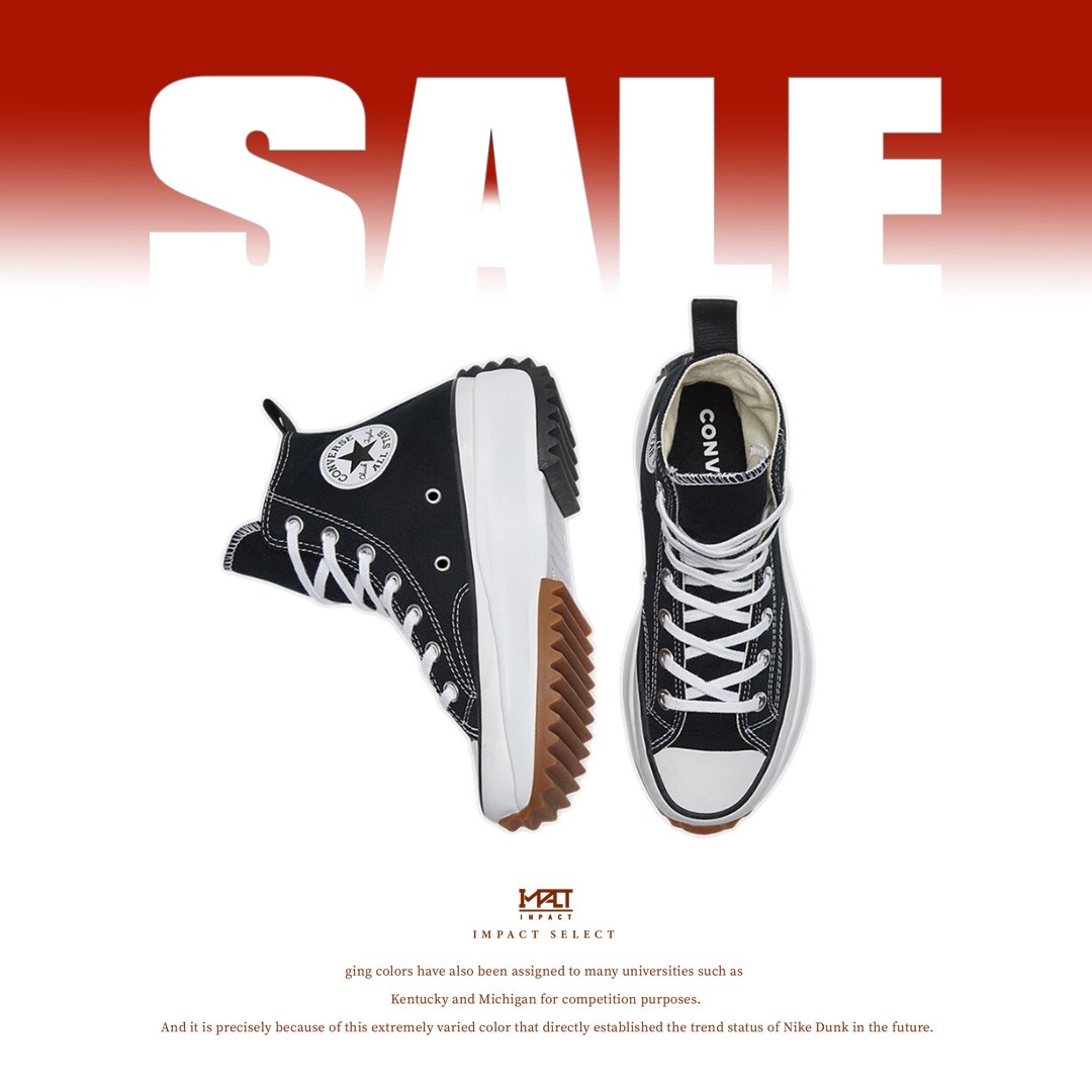 【清倉優惠】Converse Run Star Hike  厚底 帆布鞋 時尚 黑 女款 166800C