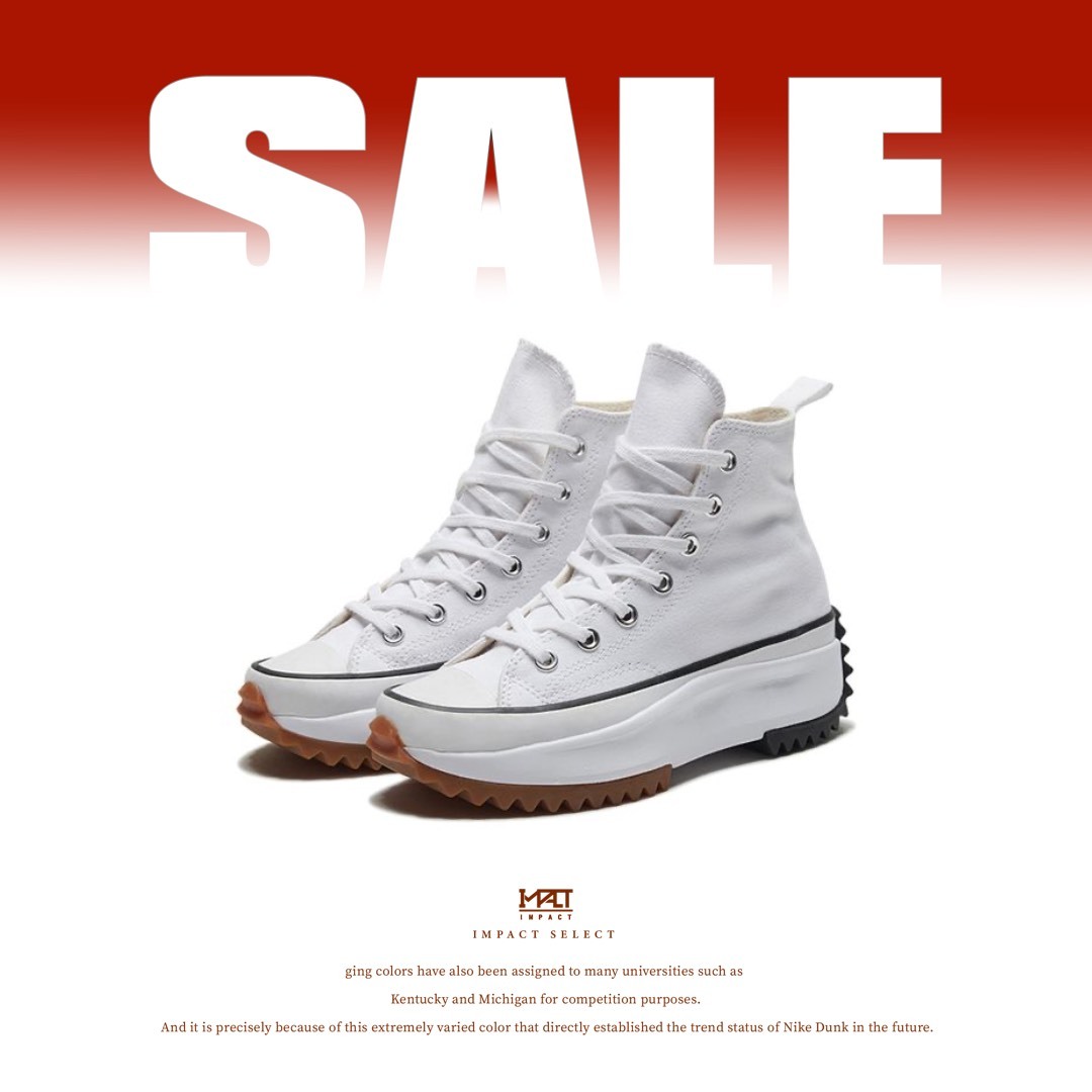 【清倉優惠】Converse Run Star Hike  厚底 帆布鞋 時尚 白 女款 166799C