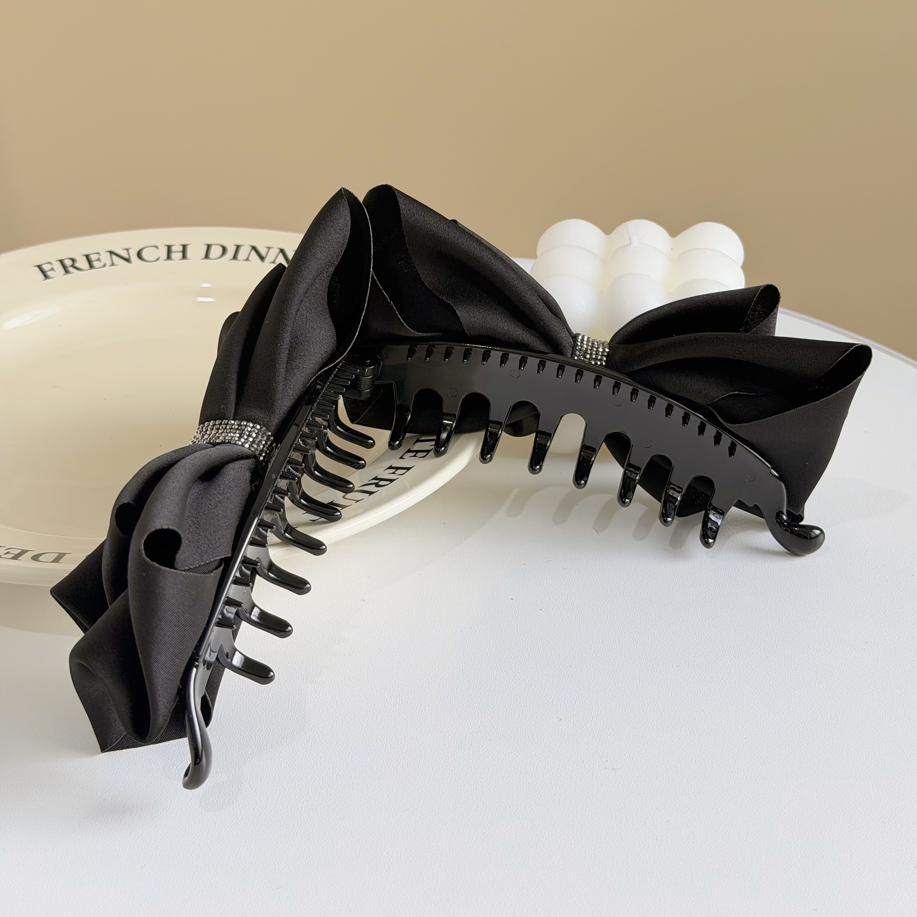 H215水鑽圈滑布蝴蝶結香蕉夾