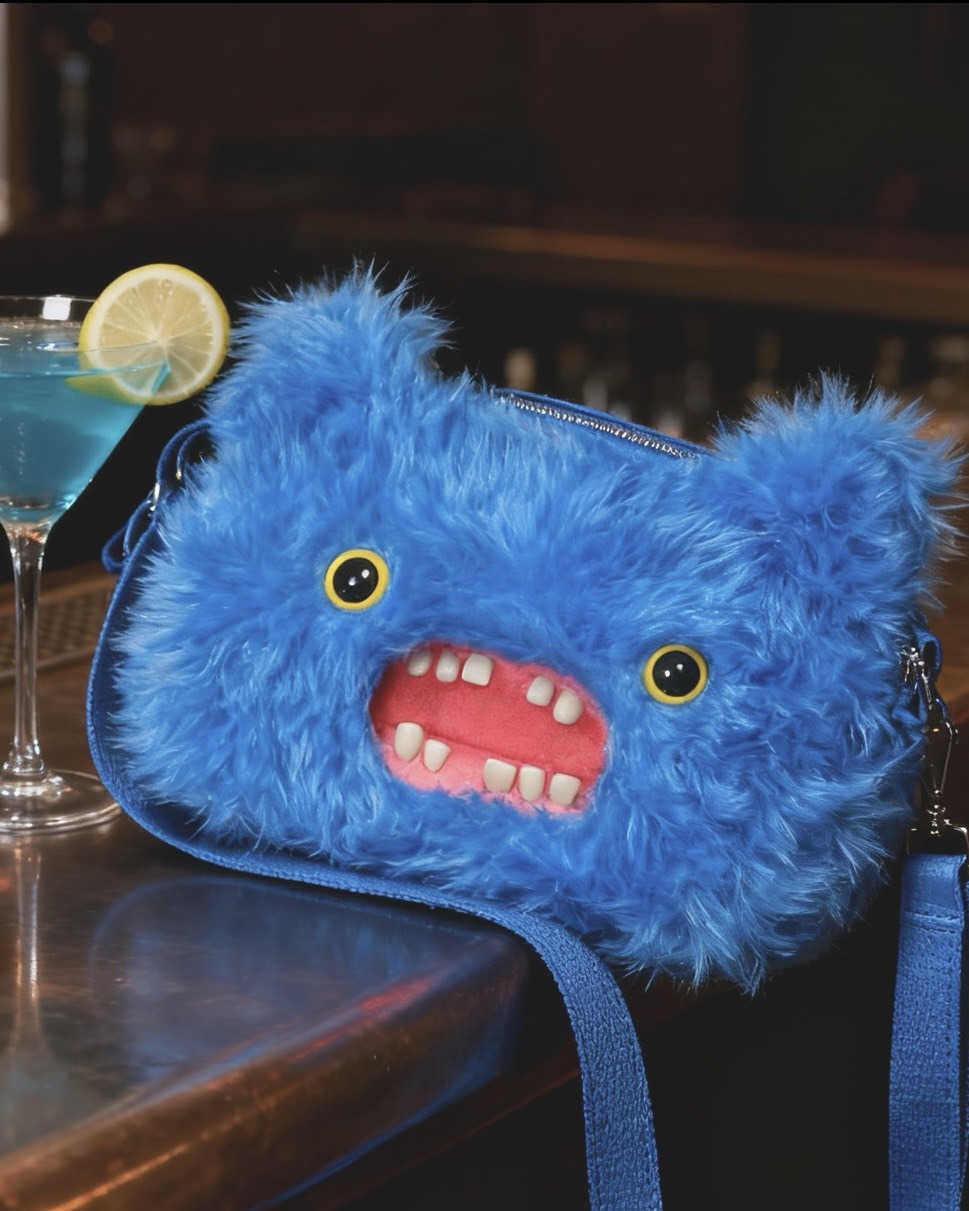 <正版授權>FUGGLER 牙齒怪 放克牙寶 毛絨包包 斜背包 肩背包